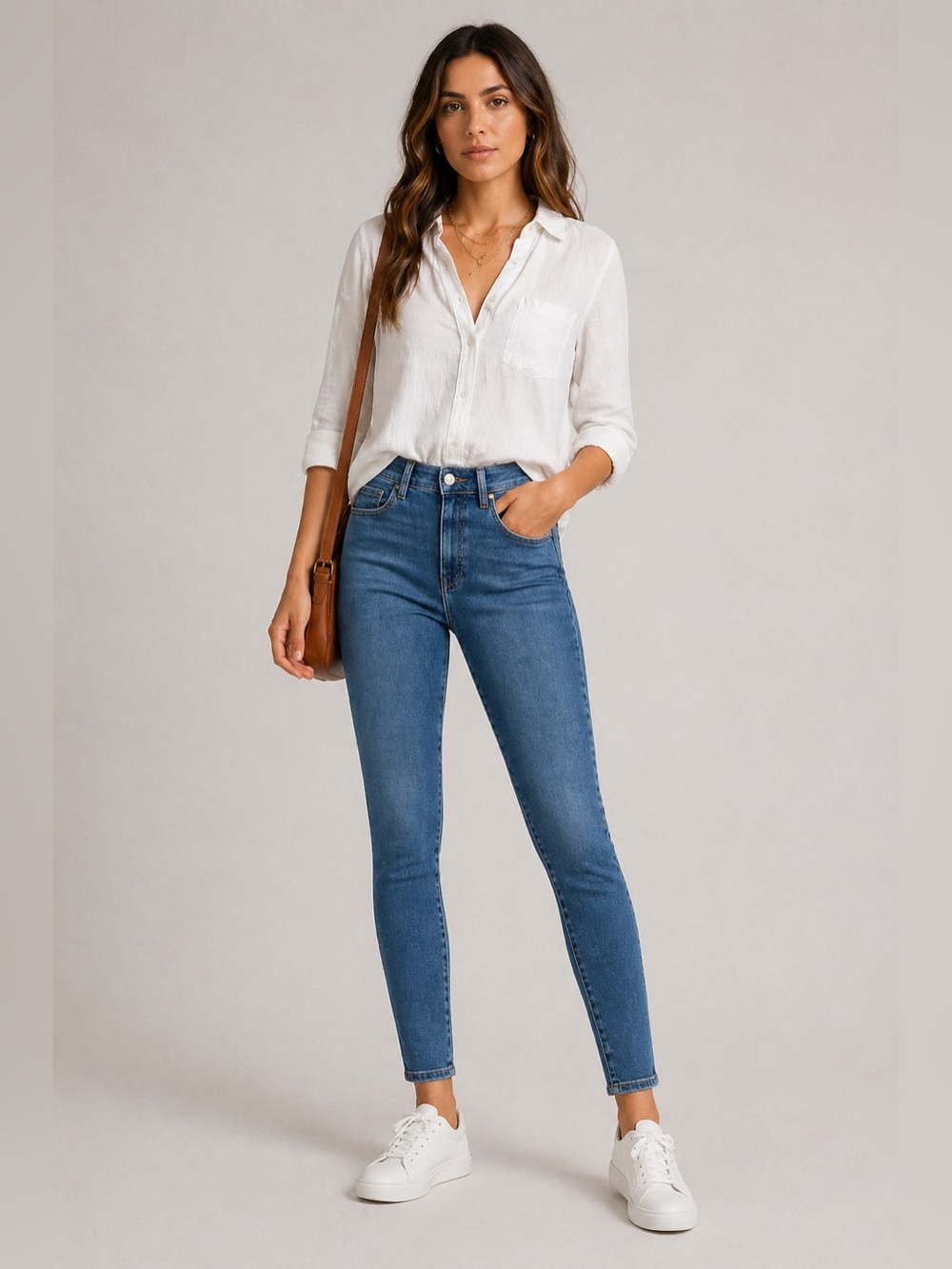 Warp + Weft Skinny High Rise Jeans Midtone Blue Size 4/27 NWT